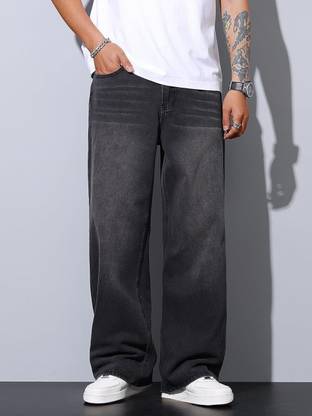 Men Regular Mid Rise Dark Grey Jeans